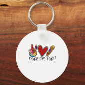 Porte-clés Enseignant Art Paix Amour Enseigner (Recto)