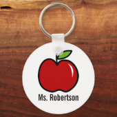 Porte-clés enseignant avec design de pomme rouge (Recto)