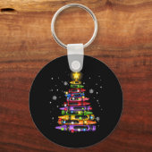 Porte-clés Enseignant Crayon Christmas Tree Lights Ecole étud (Recto)