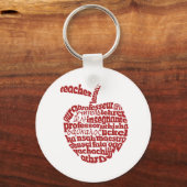 Porte-clés Enseignant dans toutes les langues Red Apple (Recto)