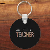 Porte-clés Enseignant de 6e année Appreciation léopard pour l (Recto)