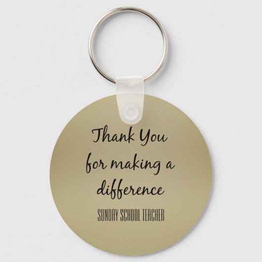 Porte-clés Enseignant de l'école du dimanche Merci (Recto)