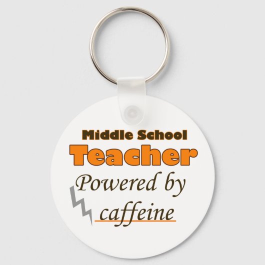 Porte-clés Enseignant du collège animé par la caféine (Recto)