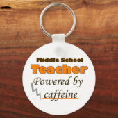 Porte-clés Enseignant du collège animé par la caféine (Recto)