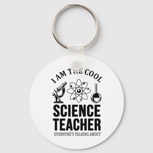 Porte-clés Enseignant en sciences cool (Recto)