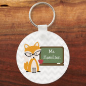 Porte-clés Enseignant Fox À Chalkboard (Recto)