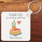 Porte-clés Enseignant Merci - Cadeau d'appréciation du coeur (Verso)