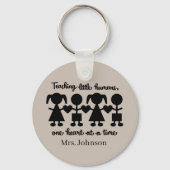 Porte-clés enseignant mignon ajouter nom mot art (Recto)