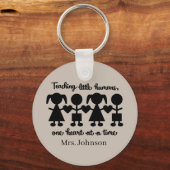 Porte-clés enseignant mignon ajouter nom mot art (Recto)