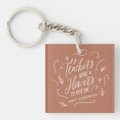 Porte-clés Enseignant moderne élégant script cadeau en terre  (Devant)