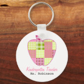 Porte-clés Enseignant Plaid Apple Kindergarten (Recto)