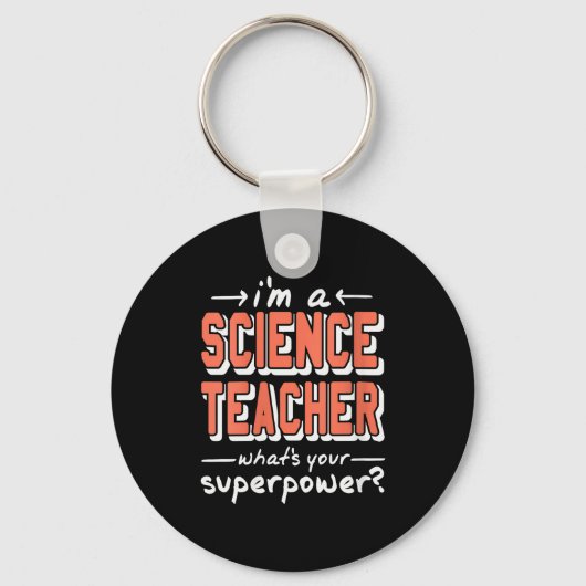 Porte-clés Enseignante de Sciences Féminine Superwer Drôle Fi (Recto)