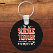 Porte-clés Enseignante de Sciences Féminine Superwer Drôle Fi (Recto)