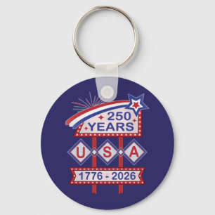 Porte-clés Enseigne de marquise rétro USA 250e anniversaire 1