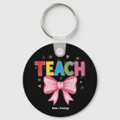 Porte-clés Enseigner Coquette Bow Crayon Enseignant Enfants D (Recto)