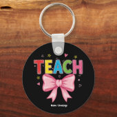 Porte-clés Enseigner Coquette Bow Crayon Enseignant Enfants D (Recto)