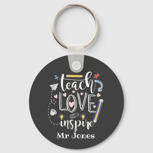 Porte-clés enseigner l'amour inspirer professeur préféré dood (Recto)