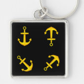 Porte-clés Ensemble d'Ancres en bateau doré (Devant)