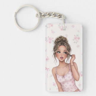 Porte-clés Ensemble d'art mural girly rose chic Paris