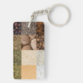 Porte-clés Ensemble de collages d'épices et d'ingrédients ali (Dos)