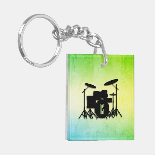 Porte-clés Ensemble de tambour monogramme vert (Devant gauche)