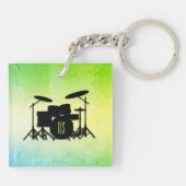 Porte-clés Ensemble de tambour monogramme vert (Dos)