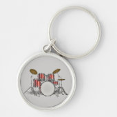 Porte-clés Ensemble de tambours illustrés (Devant)