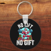 Porte-clés Entraînement amusant Lifting Noël Père Noël Squat  (Recto)