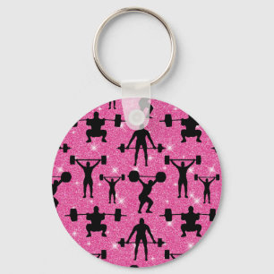 Porte-clés Entraînement Fitness Gym Sport Paillettes Roses