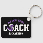 Porte-clés Entraîneur sportif de volley-ball - Violet (Recto)