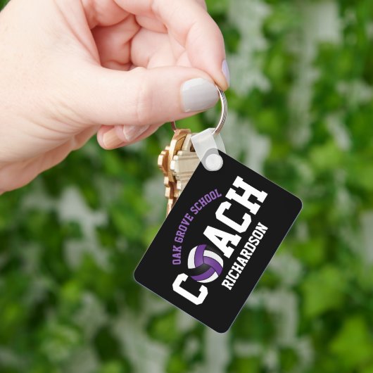 Porte-clés Entraîneur sportif de volley-ball - Violet (main)