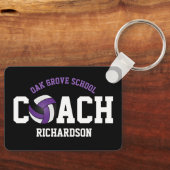 Porte-clés Entraîneur sportif de volley-ball - Violet (Recto)