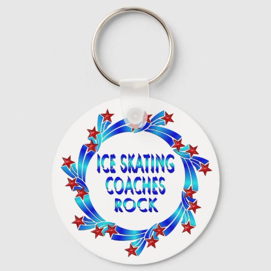 Porte-clés Entraîneurs de patinage sur glace Rock Red Stars (Recto)
