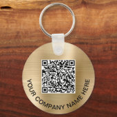 Porte-clés Entreprise 2 Codes QR Promotionnels Or (Recto)
