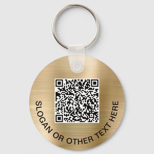 Porte-clés Entreprise 2 Codes QR Promotionnels Or (Verso)