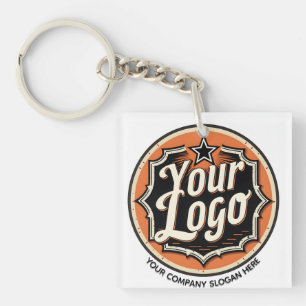 Porte-clés Entreprise de logo et de texte personnalisés simpl