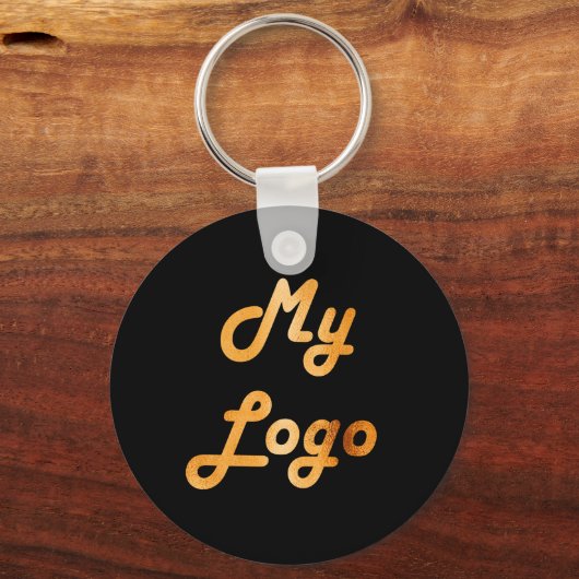 Porte-clés Entreprise d'image de logo personnalisé en or noir (Recto)