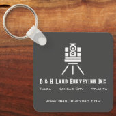 Porte-clés Entreprise moderne d'arpenteur foncier (Recto)