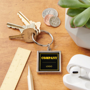 Porte-clés Entreprise personnalisée noire moderne personnalis