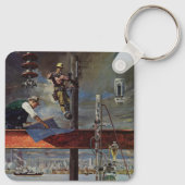 Porte-clés Entreprise vintage, architectes et construction (Dos)