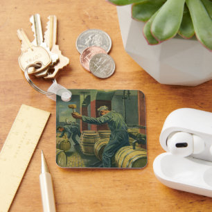 Porte-clés Entreprise vintage, Vins De Corking Barils De Vins