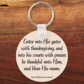 Porte-clés Entrez Avec Thanksgiving & Blessing Psaum 100 (Recto)