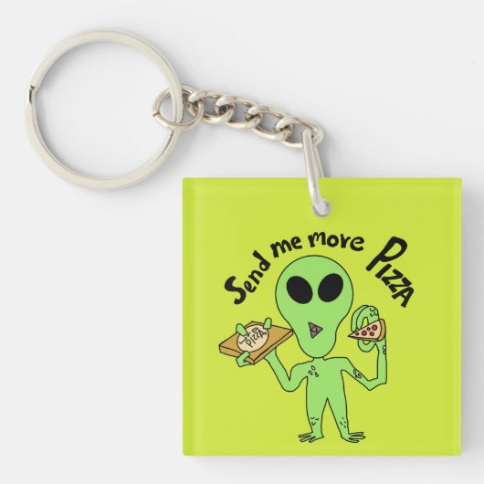 Porte-clés envoyer plus de pizza ufo (Devant)