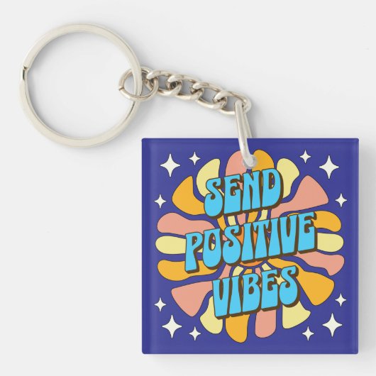 Porte-clés Envoyez des vibrations positives (Devant)