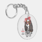 Porte-clés Épagneul cavalier du Roi Charles de Paris avec (Devant gauche)