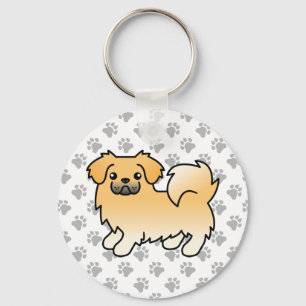 Porte-clés Épagneul tibétain faon Chien de dessin animé migno