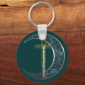 Porte-clés Épée celtique et lune (Recto)