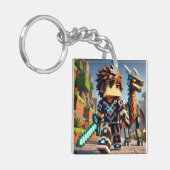Porte-clés Épée diamantée de Dragon foncé de style Blocs (Devant gauche)