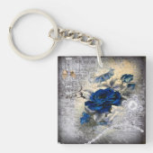 Porte-clés Ephémère de Rose victorien bleu foncé (Devant)