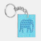 Porte-clés Ephène de fleur de Lotus - turquoise (Devant gauche)